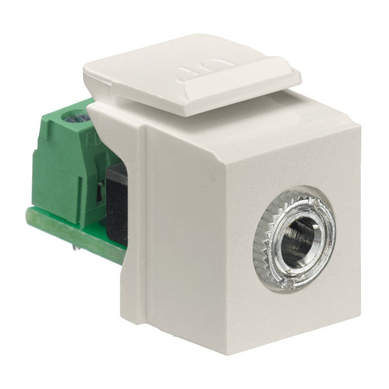 Leviton 40839-SIS QuickPort Snap-In Module with 3.5Mmm Stereo Jack, Female To Screw Terminal, Ivory