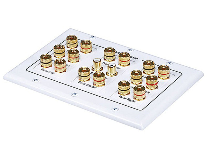 Monoprice 3-Gang 8.2 Surround Sound Distribution Wall Plate 3-Gang - 8.2 Surround Sound