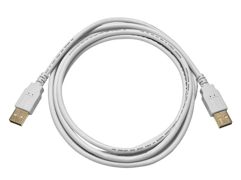 Monoprice USB 2.0 Cable - 6 Feet - White | USB Type-A Male to USB Type-A Male, 28/24AWG, Gold Plated, 480 Mbps 6ft