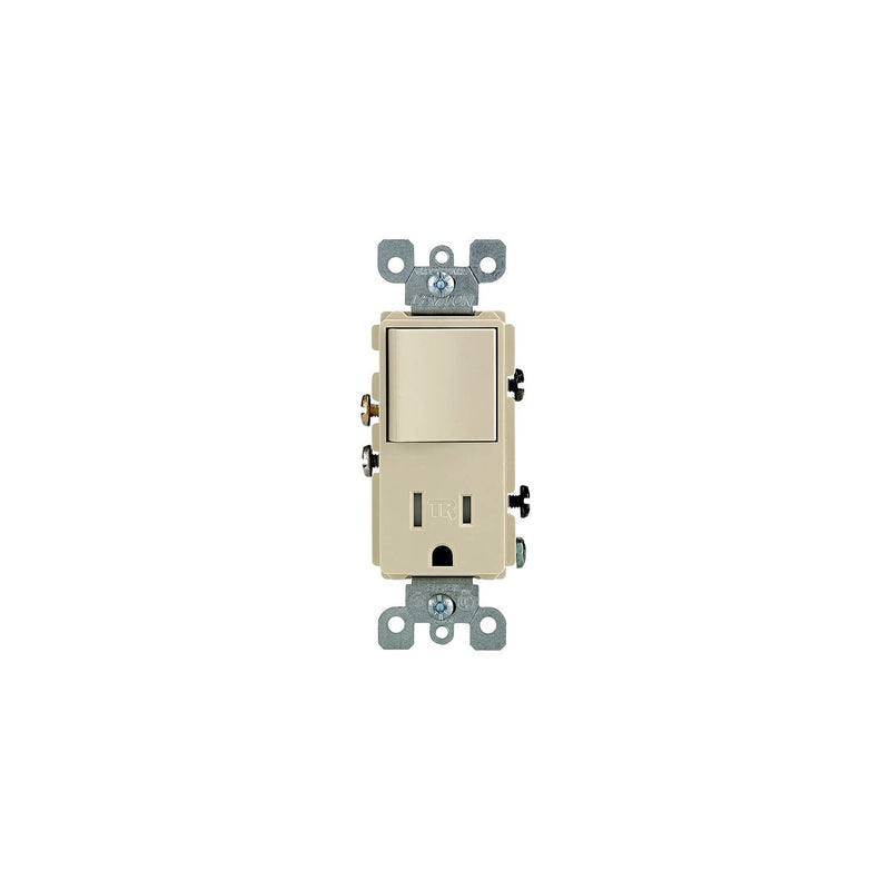 Leviton S01-T5625-ISP 15 Amp Ivory Single Pole Switch & Receptacle Combinatoin