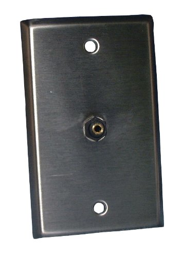 Stainless Steel Wall Plate with One (1) 3.5mm Stereo Feed-Thru Connector : 75-1095