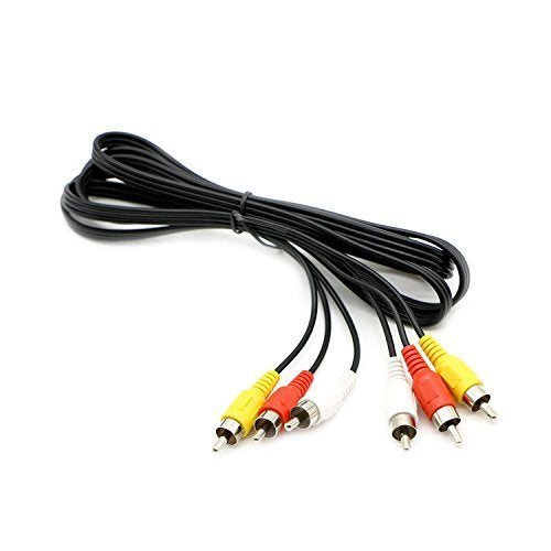 PASOW 3 RCA Cable Audio Video Composite Male to Male DVD Cable (6 Feet) 6 Feet