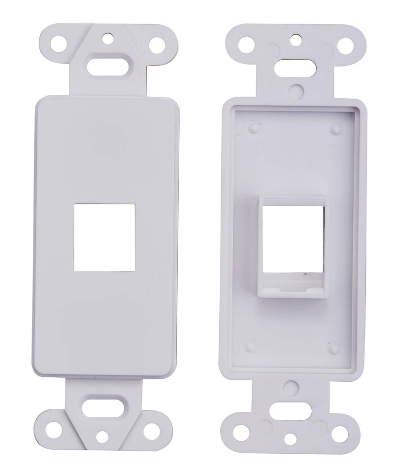1 Port Decora Wall Plate Keystone Insert, 1 Single Gang Jack White WallPlate (10 Pack)