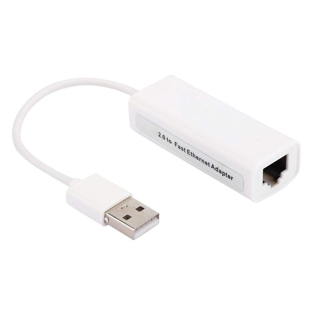 USB 2.0 to Ethernet Adapter USB2.0 Network Card to RJ45 External USB Computer Network Adapters 95M LAN Wired Network Adapter White for Realtek RTL8152B Chip