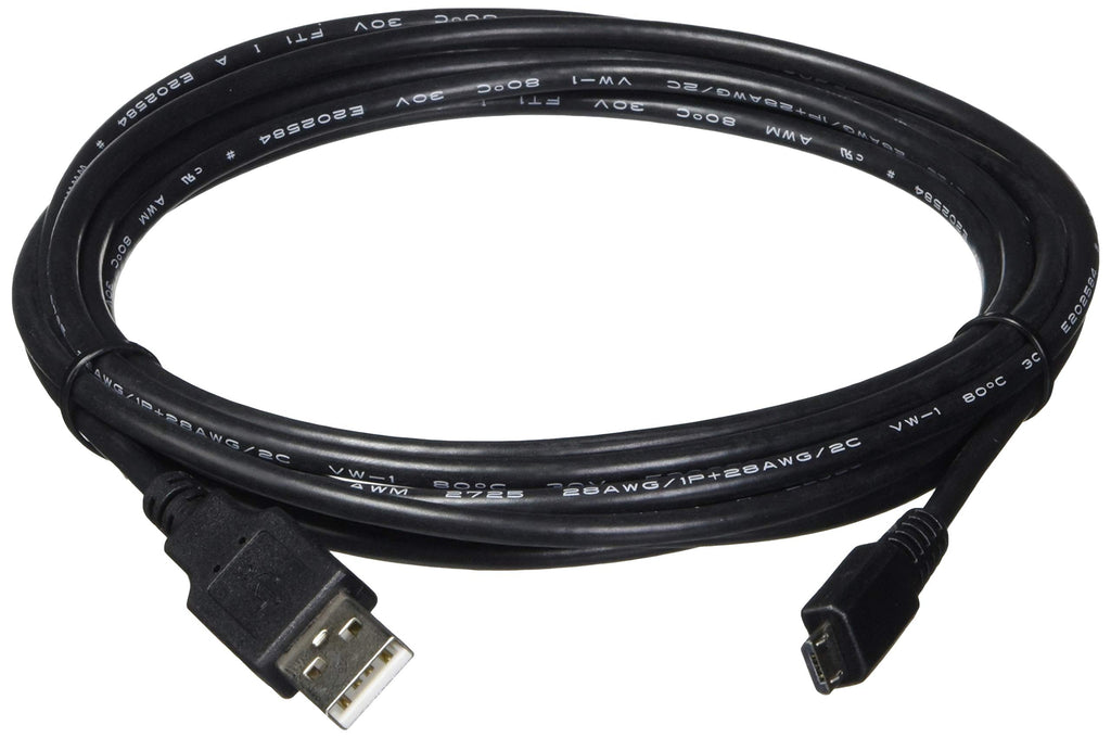 Monoprice USB Type-A to Micro Type-B 2.0 Cable - 5-Pin 28/28AWG Black 10ft 5-Pack (139908)