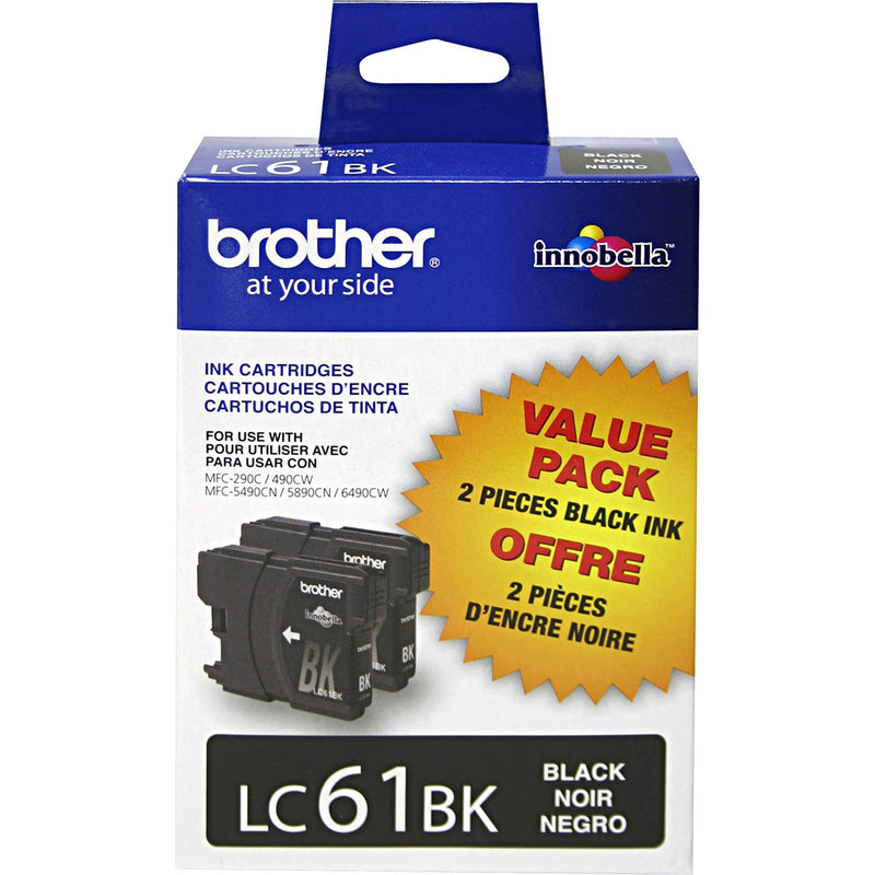 Brother LC612PKS LC61BK 2 Pack Black Ink Cartridges