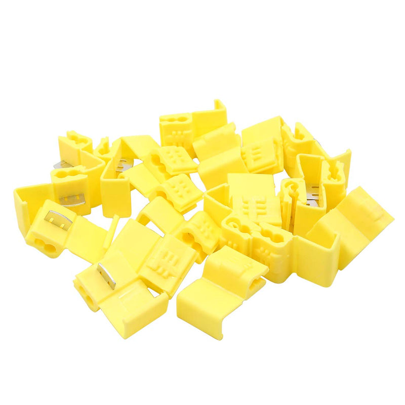 uxcell 20pcs DC 12V Yellow Car Wire Quick Connector Terminal for 4-6mm2 Cable