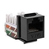 Cat6 RJ45 Keystone Jack Punch-Down Network Black (50) 50