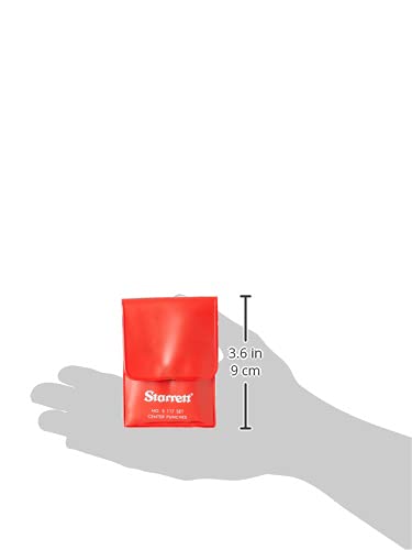 Starrett S117PC Center Punch Set, Set of 5 - 1/16", 5/64", 3/32", 1/8", 5/32" Diameters, Hardened Tempered Steel Metal, Centering Tool for Machinists, Carpenters with Knurled Finger Grip, Storage Pouch 5 Piece set