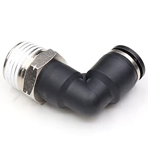 Push to Connect Air Fittings 1/4 inch OD Tubing x 1/8" Npt Elbow Air Line Quick Connect Fittings Male Threaded 90 Degree Push in Lock Fittings Pneumatic Tube Fittings Connectors 5Packs 1/4" OD X 1/8" MNPT 5