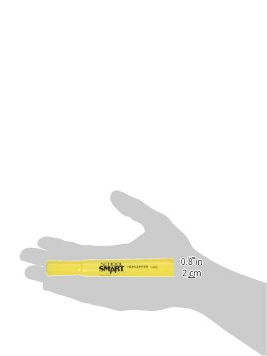 School Smart 1354256 Tank Style Highlighter, Chisel Tip, Yellow, Pack of 20,Brown