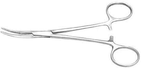 Apical Set of Kelly Forceps Locking Tweezers Clamp, Silver, Straight &Curved, 5-1/2 Inch