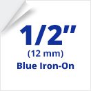 2/Pack Genuine Brother 1/2" (12mm) Navy Blue on White Iron on Fabric TZe P-Touch Tape for Brother PT-1890, PT1890 Label Maker