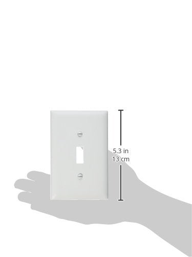 Pass & Seymour TPJ1WCC70 1 Gang 1 Toggle Opening Wall Plate, Nylon, White