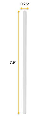 12PK Polypropylene Stirring Rods, 7.9" - Rounded Ends, 7mm Diameter - Excellent for Laboratory or Home Use - Chemical & Heat Resistant Plastic - Eisco Labs