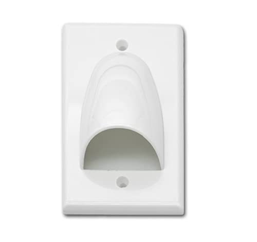 Halokny 2 Pack Single Gang Recessed Multimedia Bundled Cable Wall Plate Face Plate Panel, White(2 Pack 1-Gang Wall Plate)