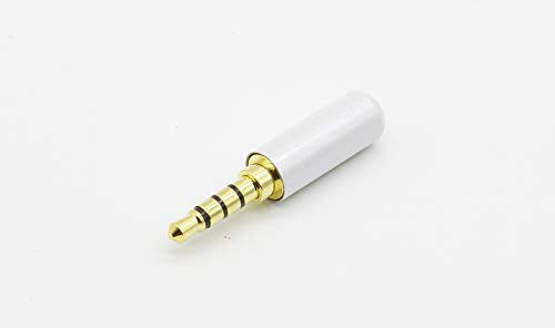 VizGiz 5 Pack 3.5mm 4 Pole Jack Replacement Plug Repair Audio Cable Male Connector 1/8 TRRS (1Tip/2Ring/1Sleeve) Stereo Headphone Earphone Microphone Soldering DIY Adapter Tool 4PIN Terminal