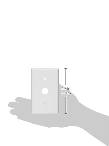 Leviton 88037 1-Gang .625-Inch Hole Device Telephone/Cable Wallplate, Thermoset, Strap Mount, White