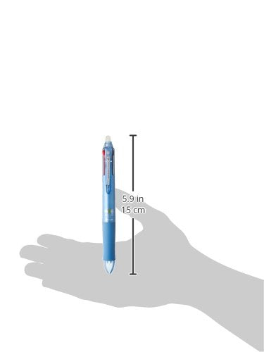 Pilot Ballpoint Pen, Frixion Ball 4, 0.5mm, Extra Fine, 4 Colors (Black, Red, Blue and Green), Light Blue (LKFB-80EF-LB)