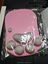 Cute Cat Claw Paw Mouse Pad with Gel Wrist Rest Support - Soft Silicon Ergonomic Computer Mouse Pads - Women/Kids Mouse Mat Desk Accessories (Pink/Grey)