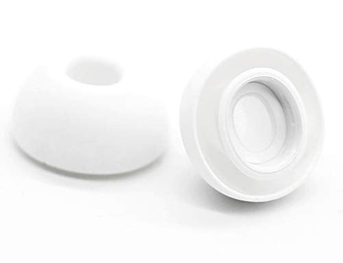 ALXCD 2 Pairs Ear Tips Replacement for AirPod Pro Headphones MWP22AM/A, Silicone Earbud Gel Tips Replacement Accessory, Fit AirPods Pro, Medium Size M White