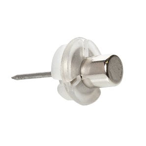 Bullseye Office - Innovative"No Hole" Push Pins, Set of Magnetic Office Thumb Tacks and Magnets (16 Pairs, Silver Cylinders) (16 Pairs, Silver Cylinders) 16 Pairs
