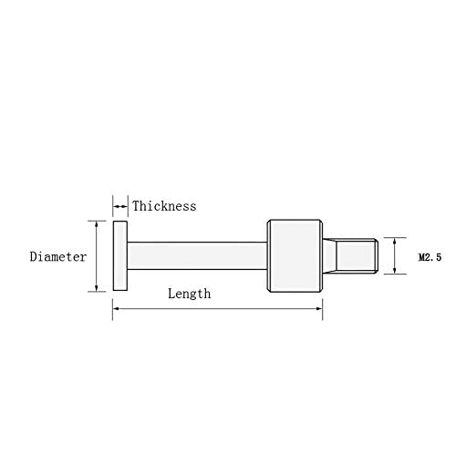 Flat Contact Points for Dial Indicator Depth Gauge 0.4mm Thickness 5mm Diameter M2.5 Thread(A Set) A SET