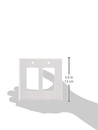 Leviton 80609-W 2-Gang Decora/GFCI Device Decora Wallplate, White