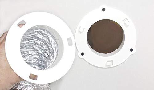WHITE DRYER DUCT TO WALL CONNECTOR QUICK CONNECT FOR DRYER VENT 6" FOR 4" TUBES… (1 Pack) 1 Pack