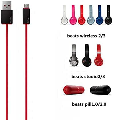 Xivip USB Charger Cable Power Cord Compatible with Beats Solo 3 Wireless Studio 2 Wireless Powerbeats 2 Wireless Headphones (3.3ft)
