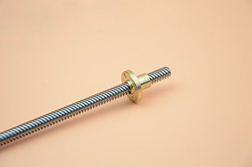 ReliaBot 350mm T8 Tr8x8 Lead Screw and Brass Nut (Acme Thread, 2mm Pitch, 4 Starts, 8mm Lead) for 3D Printer Z Axis Lead screw with nut
