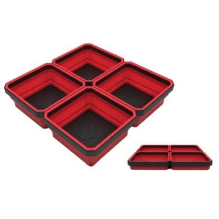 E-Z Red RD Expandable Organization EZTRAY-Q Made from Strong and Flexible Silicone Body and Magnetic ABS Plate Parts Tray, One Large One Large Tray