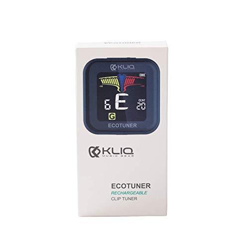 KLIQ EcoTuner - USB Rechargeable Clip-On Tuner (with included charging cable) - with Guitar, Ukulele, Violin, Bass & Chromatic Tuning Modes (also for Mandolin and Banjo)