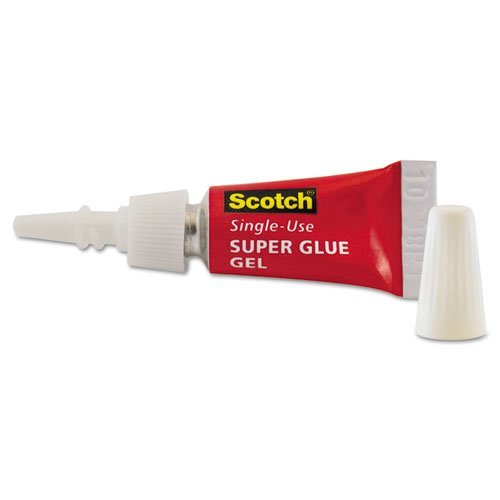 Scotch AD119 Single Use Super Glue, 1/2 Gram Tube, No-Run Gel, 4/Pack