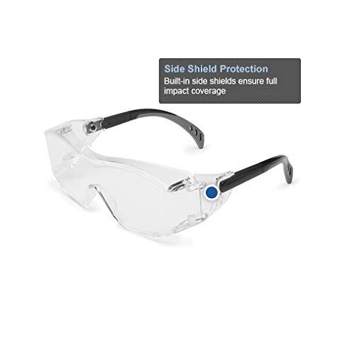 Gateway Safety 6980 Cover2 Safety Glasses Protective Eye Wear - Over-The-Glass (OTG), Clear Lens, Black Temple 1 Pair