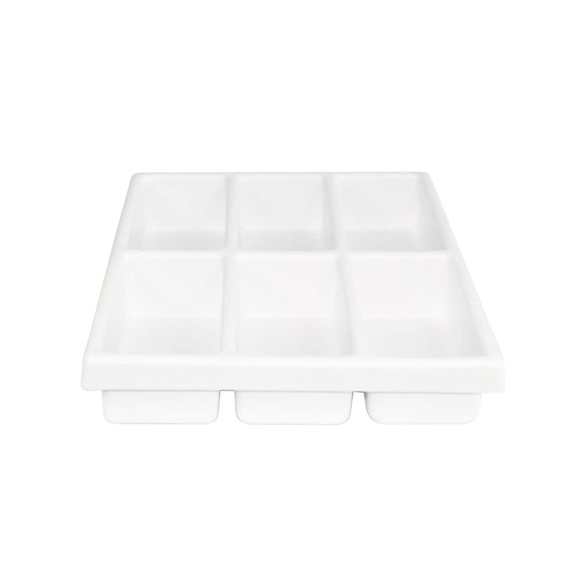 TrippNT 50974 High Impact Styrene 6 Compartment Drawer Organizer, 11-5/8" Width x 2-3/8" Height x 15-5/8" Depth , WHITE 6 Compartments