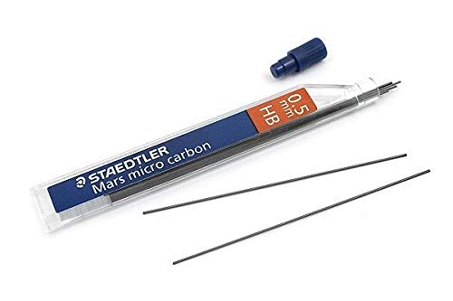 Staedtler Mars Micro Carbon pencils 0.5mm lead refill 2B & HB, Total 48 leads HB + 2B