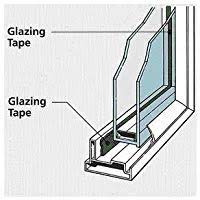 Double Coated Window Glazing Tape, DC-PEF12P Width 1/8” x Thick 5/8" x 75’ Black