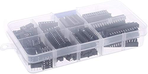 DollaTek 66pcs Dip IC Socket Adapter Solder Socket Kit 6/8/14/16/18/20/24/28 Pins