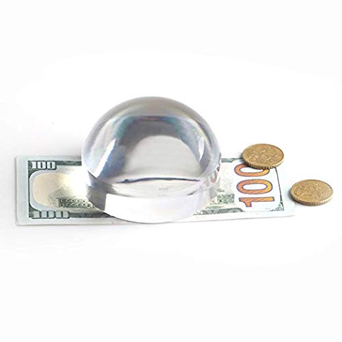 BIJIA 3.2 inch Acrylic Paperweight Magnifier Reading Magnifying Glass - Dome Magnifier/Paperweight Optical Half Ball Lens with White Box(80mm) 3.2 Inch Dome Magnifier With White Box
