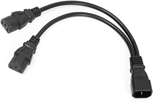 Hisonde UPS Server Power Cable Single C14 to Dual 5-15R C13 Short Power Y Type Splitter Adapter Cable 5ft/1.5m