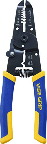 IRWIN VISE-GRIP Wire Stripping Tool / Wire Cutter, 7-Inch (2078317) , Blue