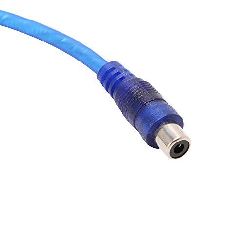 OUHL RCA Y Adapter Connector 1 Female to 2 Male, Car Audio RCA Splitter Adapter Cable, Blue (2 Pack) 1F2M