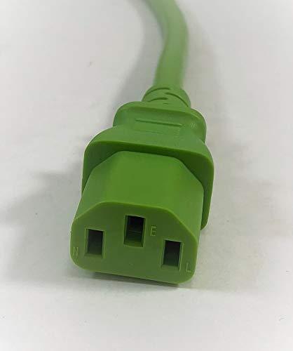 MICRO CONNECTORS UL Approved 6ft 18AWG 10 Amp Power Cord (NEMA 5-15P/ C13) - Green (M05-113ULG) 6 ft NEMA 5-15P/ C13