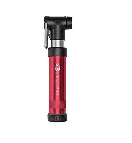 Crankbrothers Gem Bike Hand Pump - Short/Long Dual Piston Pump, Presta/Schrader, High Volume and High Pressure Hand Pump Red