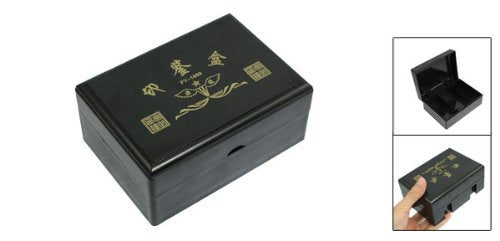Plastic 3 Compartment Seal Stamper Holder Box Case, Black