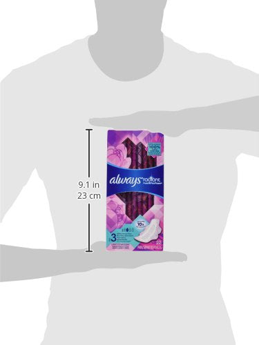 Always Radiant Pads, Size 3, Extra Heavy Flow Absorbency, Scented, 22 Count