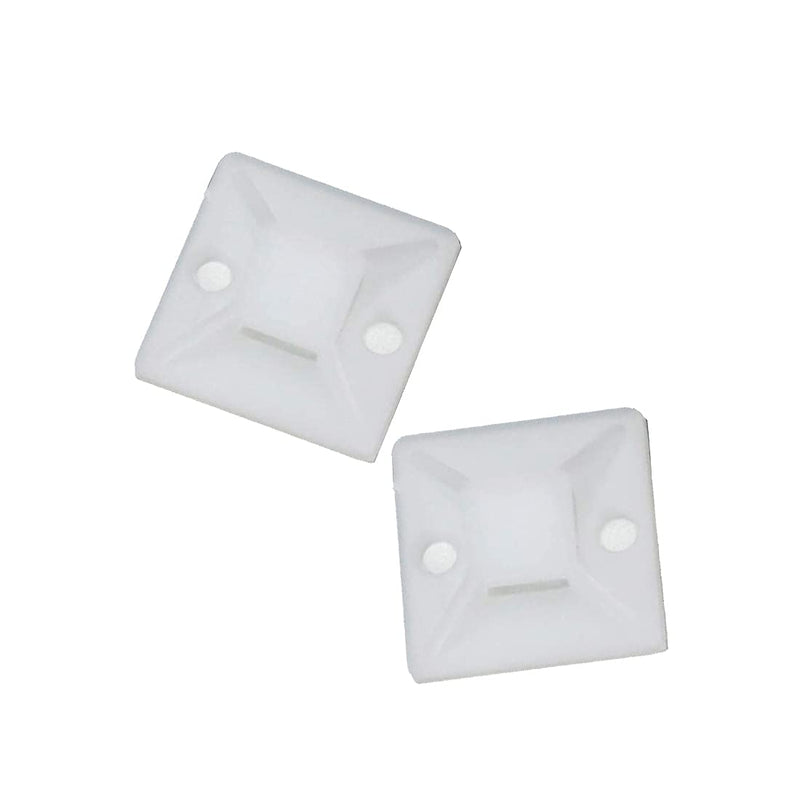 Bitray Cable Zip Tie Mounts 1x1 Inch Zip Wire Tie Mounting Base Self Adhesive Tie Mount White - 100pcs 1 x 1 inch