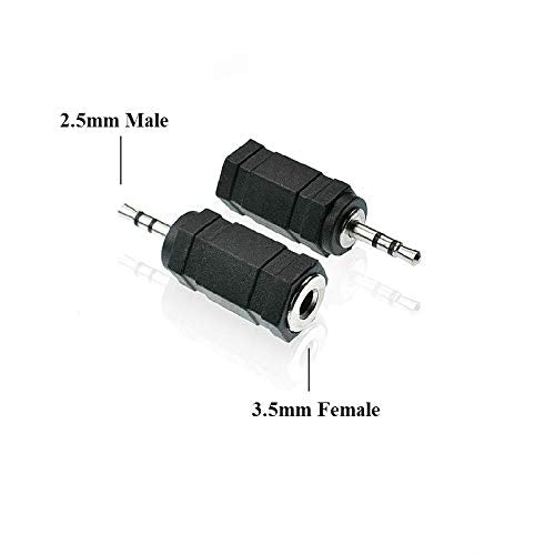 AKOAK 1 Pack 2.5mm Female to 3.5mm Male + 1 Pack 2.5mm Male to 3.5mm Female Audio Stereo Headphone Jack Adapter