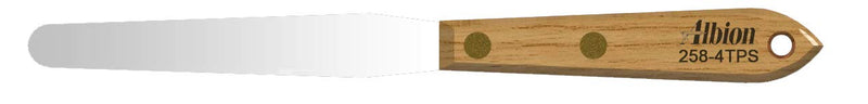 Albion Engineering Company 258-4TPS Classic Tapered Spatula, Stainless Steel, Hardwood Handle, 7/16" Wide Tapered Tip x 4" Long Blade Tapered Blade